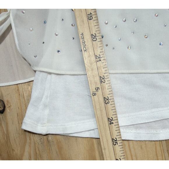 Express Ivory Sparkly Rhinestone Overlay Tank Top size Small - Picture 6 of 7